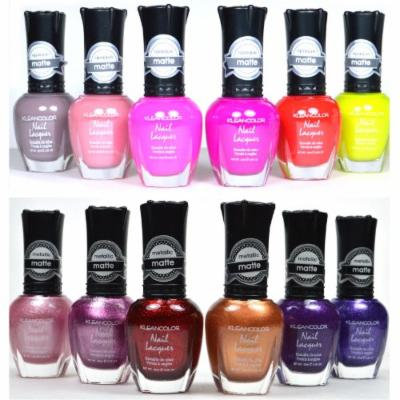 12 FULL KLEANCOLOR POLISH MATTE SUMMER NEON METALLIC LACQUER COLLECTION + FREE EARRING