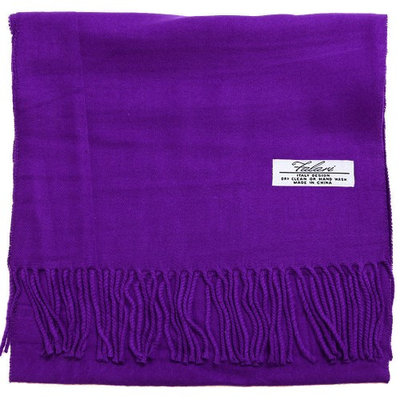 Falari Men Women Unisex Cashmere Feel Scarf 78' x 12' Solid Color Purple