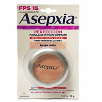 New Asepxia Beige Mate 2 Polvo Compacto Compact Powder Covers Imperfections 10g