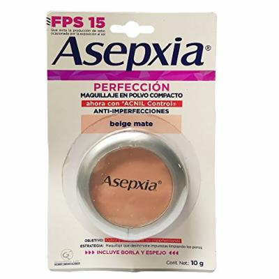 New Asepxia Beige Mate 2 Polvo Compacto Compact Powder Covers Imperfections 10g