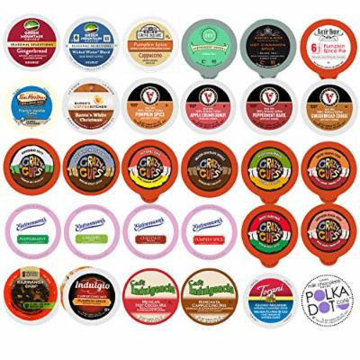 Seasonal Fall and Winter Flavored Coffee,Tea, Cider, Cappuccino and Hot Cocoa, Single Serve Cups For Keurig K Cup Brewers Variety Pack Sampler, 30 Ct