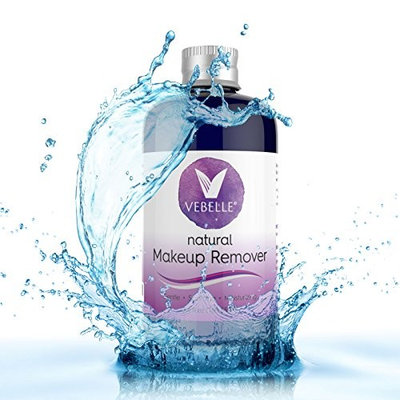 Natural Makeup Remover by VEBELLE the Anti Aging Company - Soothing Formula Easily Removes Eye & Face Make Up for All Skin Types; Sensitive, Normal, Dry, Oily & Mature without Irritation - 3.4oz