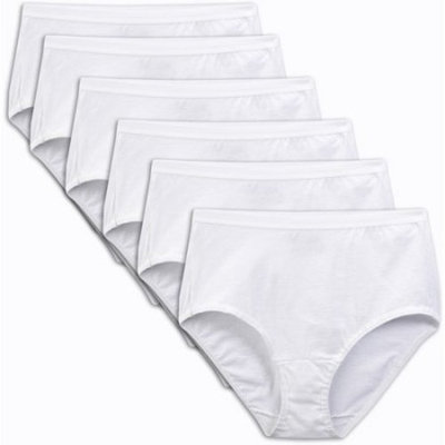 Women's White Cotton Briefs, 6 Pack