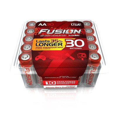 RAYOVAC AA 30-Pack FUSION Premium Alkaline Batteries, 815-30PPTFUSK
