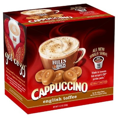 Hills Bros® English Toffee Cappuccino - Single Serve Pods - 16ct