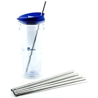 4 Pack Cocostraw for Bubba Envy 24 oz Big Tumbler PerfectFIT 18/8 Stainless Steel Drinking Straws With Cleaning Brush