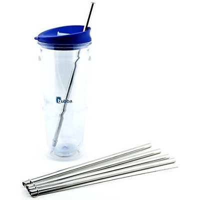 4 Pack Cocostraw for Bubba Envy 24 oz Big Tumbler PerfectFIT 18/8 Stainless Steel Drinking Straws With Cleaning Brush