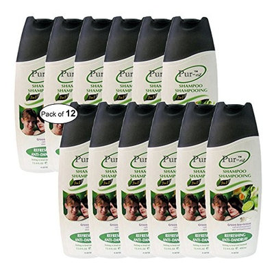 Purest Refreshing Anti-Dandruff Shampoo With Green Tea+Lemon(400ml) (Pack of 12)