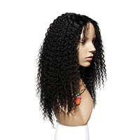 Kinky Curly Lace Front Wigs For Black Women Glueless 100% Brazilian Remy Human Hair Wigs With Baby Hair 130 Density(16 Inch #1B off Black wig)