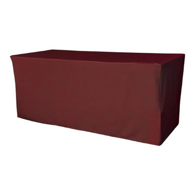 LA Linen TCpop-fit-72x30x30-BurgundyP17 2.23 lbs Polyester Poplin Fitted Tablecloth Burgundy