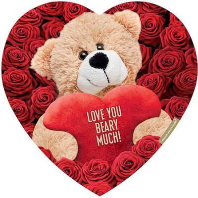 Elmer Chocolate Elmer Teddy Bear 2 Assorted Chocolates in Heart Box, 28.8 oz