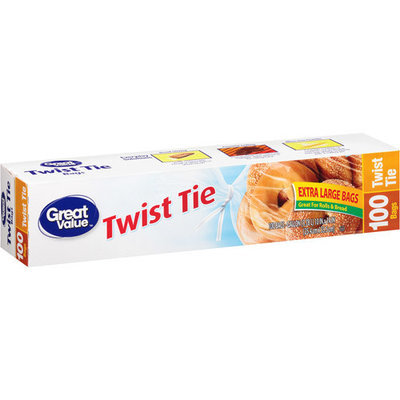 Great Value Twist Tie Bags, Gallon Size, 100 count