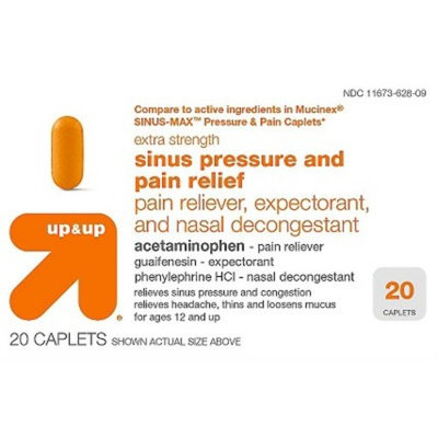 Maximum Strength Sinus Pressure & Pain Relief Caplets - 20 ct - Up&Up