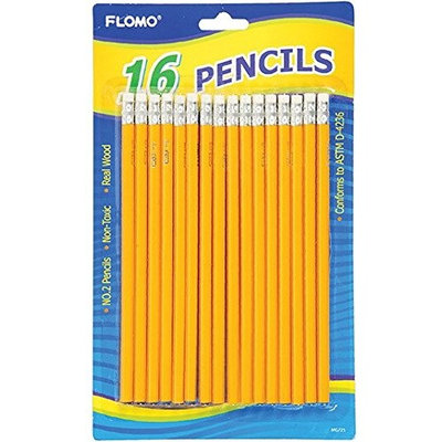 Flomo 16 Count No.2 Yellow Pencils(pack Of 48)