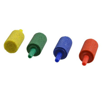Cylinder Colorful Mineral Stone Aquarium Bubble Air Stones Airstones 4 Pcs