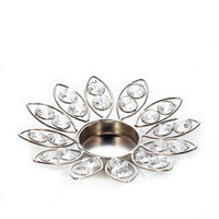 Gallery Of Light Crystal Candle Holders, Decorative Glass Candle Holder - Small Crystals Flower