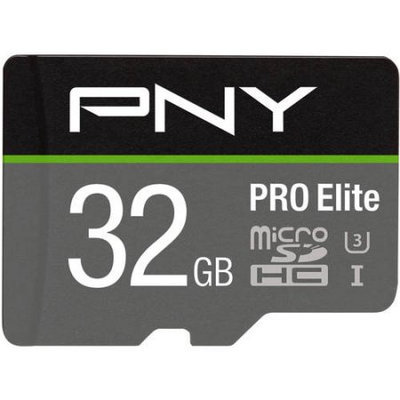 Pny Technologies 32GB PRO Elite Class 10/U3 microSDHC Memory Card, Up to 95MB/s Read & 90MB/s Write Speed