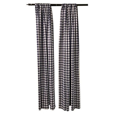 LA Linen BDcheck58x96-2Pk-NavyK72 Polyester Gingham Checkered Backdrop White & Navy - 58 x 96 in. - Pack of 2