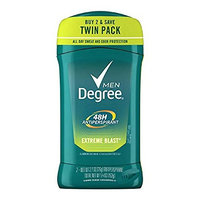 Degree Men Invisible Anti-Perspirant & Deodorant, Extreme Blast, 2 pack 5.40 oz (Pack of 8)