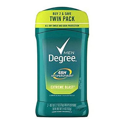 Degree Men Invisible Anti-Perspirant & Deodorant, Extreme Blast, 2 pack 5.40 oz (Pack of 8)