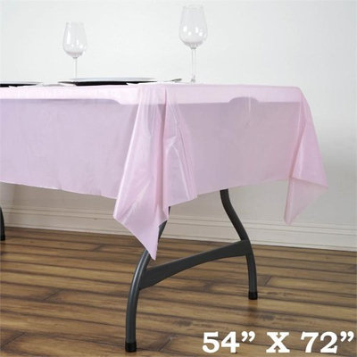 Balsacircle 54x72' Disposable Plastic Table Cover Tablecloth - Pink
