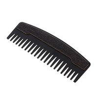 MagiDeal Black Steel Static Free Wide Teeth Beard Comb Men Mustache Grooming Brush Pocket Size Massage Hair Detangling Comb