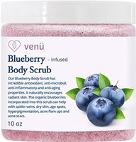 Blueberry Body Scrub - Daily Exfoliating Treatment to Brighten Skin - Anti-Aging, Anti-Microbial and Anti-Inflammatory Properties - For Varicose and Spider Veins and More - By Venu