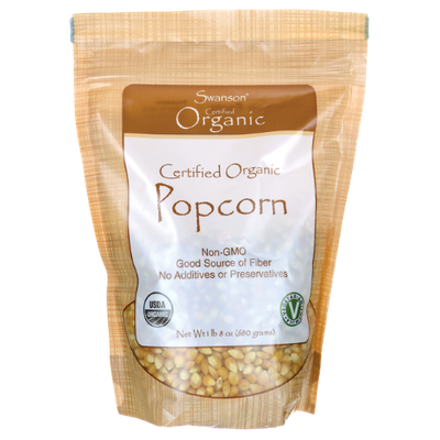 Swanson Certified Organic Popcorn 1 lb 8 oz (680 grams) Pkg