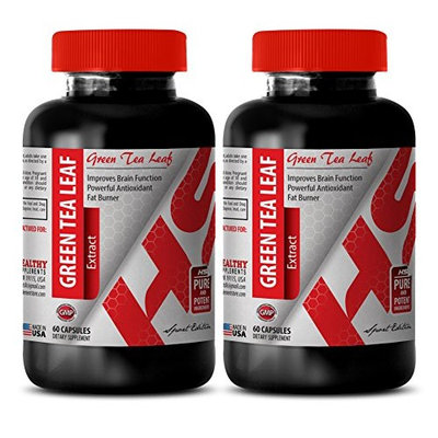Green tea for weight loss - 300 MG GREEN TEA LEAF EXTRACT - for digestive health (2 Bottles)