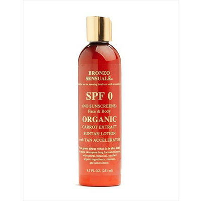 Bronzo Sensuale Carrot Lotion for Tanning Beds or the Sun No Sunscreens 8.5 Ounce