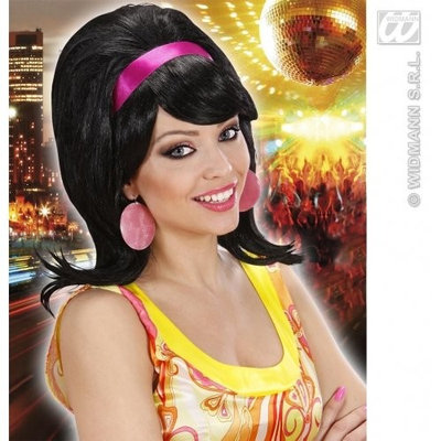 60s MOD WIG BLACK Accessory for 60s Rock n Roll Fancy Dress