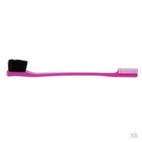 MagiDeal 6 Pieces 7'' Beauty Double Sided Edge Control Hair Brush Comb Hair Styling Hairbrush
