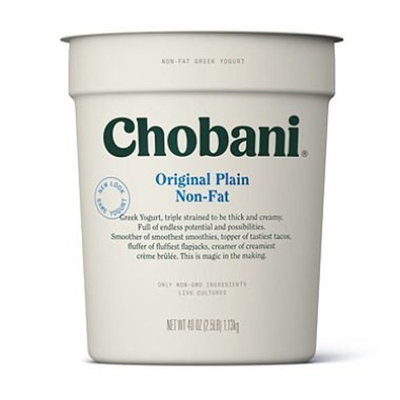 Chobani Plain 0% Greek Yogurt, 40 oz
