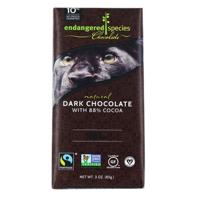 Endangered Species - Extreme Dark Chocolate 88% Cocoa - 3 oz(pack of 12)