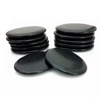 Royal Massage 12pc Medium Flat Basalt Hot Stone Set F
