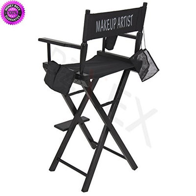 DzVeX_Foldable Lightweight Professional Makeup Artist Directors Chair - Black And rolling makeup case with drawers rolling makeup train case mac rolling makeup case rolling makeup case with lighted