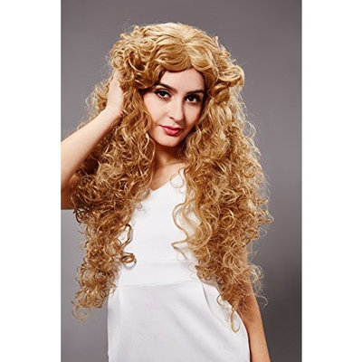 Fashion U.S.A. Style Ladies Blonde Curly Long Hair Wig 60cm EU Style Girl Blonde Corn Wave Long Hair Wig