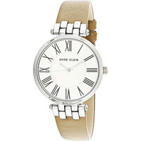 Anne Klein Women's AK-2619SVTN Silver Leather Japanese Quartz Fashion Watch