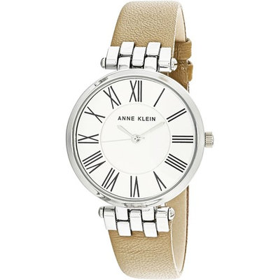 Anne Klein Women's AK-2619SVTN Silver Leather Japanese Quartz Fashion Watch
