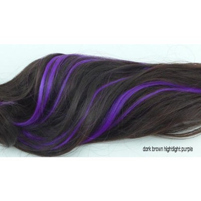 X&Y ANGEL New Fashion Two Tone Curly Highlights Snap Hook Ponytail Hair Extension Hairpiece H012 (dark brown to purple)