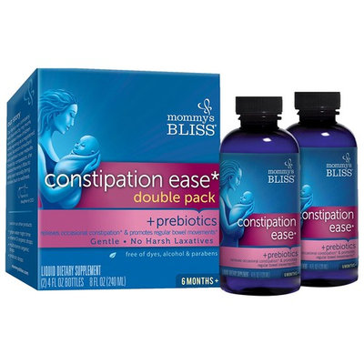 Mommy's Bliss Constipation Ease + Prebiotics for Baby's Tummy Troubles Relief - No Harsh Laxatives, Gentle Formula, Herbal Supplement - 4 Fl oz (Pack of 2)