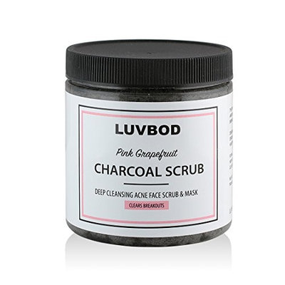 LUVBOD Charcoal Scrub and Mask for Face - Exfoliating, Pore Minimizing, Acne Fighting, Draws out Toxins, Revitalizes and Invigorates Skin for Healthy Glowing Skin tone