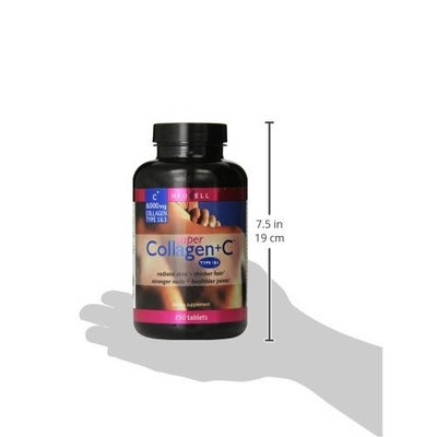 NeoCell - Super Collagen + C - 6000mg BioActive Collagen Type 1&3 + Vitamin C Promotes Healthy Hair, Skin, Nails, Joints, Tendons, Ligaments, and Bones; Non-GMO and Gluten-Free - 250 Tablets