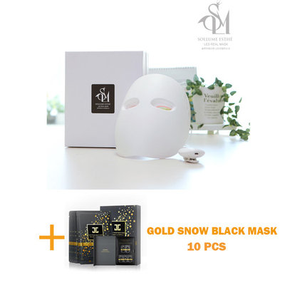 2017 New SOLLUME ESTHE Korea Skin Rejuvenation Anti-Aging LED Photon Light Therapy Facial Real Mask+JAYJUN Gold Snow Black Mask(Made in Korea)