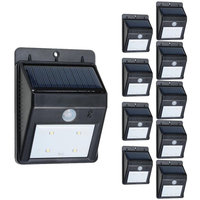 Yescomusa 1/2/10 Pack 4 LEDs Solar Power Security PIR Motion Night Sensor Light Waterproof Outdoor Garden Lamp