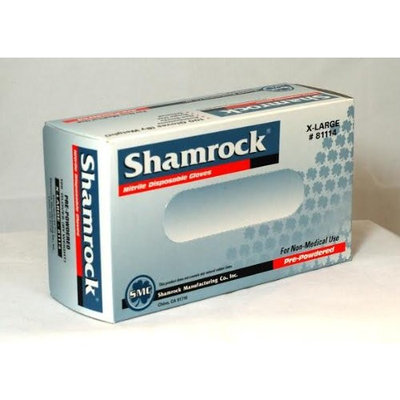 Shamrock 81113 Powdered General Purpose Textured Blue 9 inch Nitrile Large Industrial Gloves - Sold by the Case