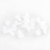 18 Pcs Clear Plastic Round 3mm Dia Barb Fitting Plugs Covers for Aquarium