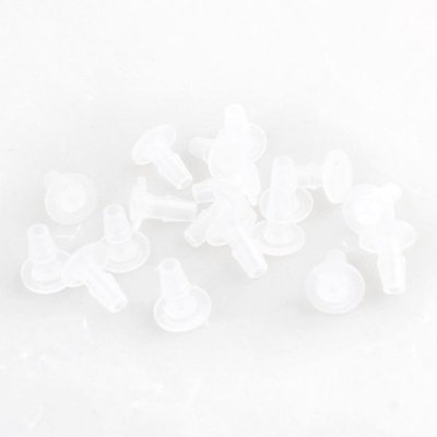 18 Pcs Clear Plastic Round 3mm Dia Barb Fitting Plugs Covers for Aquarium