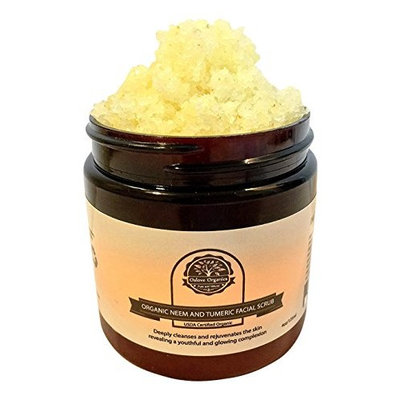 Organic Neem and Tumeric Facial Scrub by Oslove Organics-USDA certified, brightens and evens skin tone.