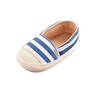 For 0-18 Months,Clode® Cute Infant Newborn Baby Girls Boys Stripe Canvas Crib Shoe Sneaker Anti-slip Soft Sole Toddler First Walker Shoes